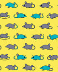 Gray Aqua Mouse Repeating Pattern Rug
