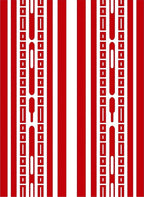Bold Red White Striped Linear Rug