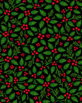 Festive Red Berry Holly Branch Rug