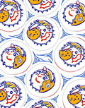 Whimsical Yellow Dog Face Circles Rug