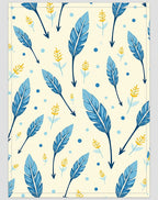 Blue Feather Floral Dot Accents Rug
