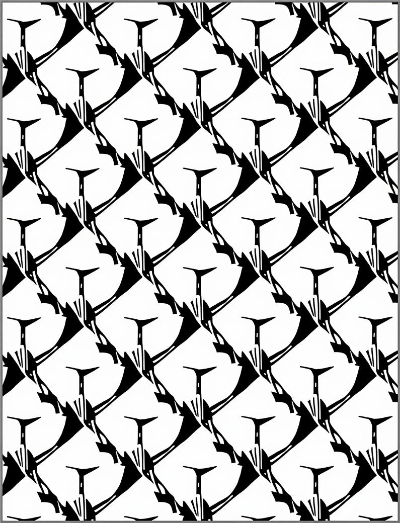 Monochromatic Abstract Angular Cascade Rug