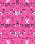 Pink Bow Ribbon Medallion Art Rug
