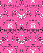 Pink Bow Ribbon Medallion Art Rug