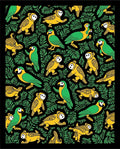 Yellow Green Tropical Bird Foliage Rug