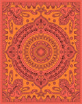 Coral Orange Intricate Mandala Rug