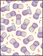 Purple Orange Stipes Abstract Forms Rug