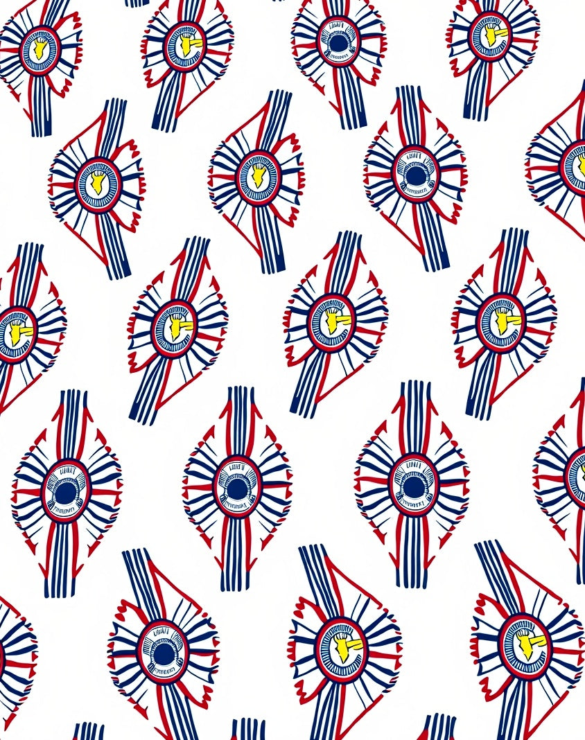 Red Blue White Award Ribbons Rug