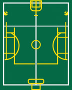 Green Field Yellow Goalpost Line Art Rug