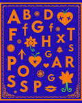 Orange Alphabet Heart Flower Graphic Rug