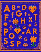 Orange Alphabet Heart Flower Graphic Rug