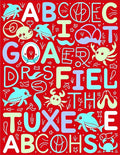 Alphabet Sea Creatures Red Collection Rug