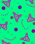 Retro Pink Starburst on Aqua Background Rug