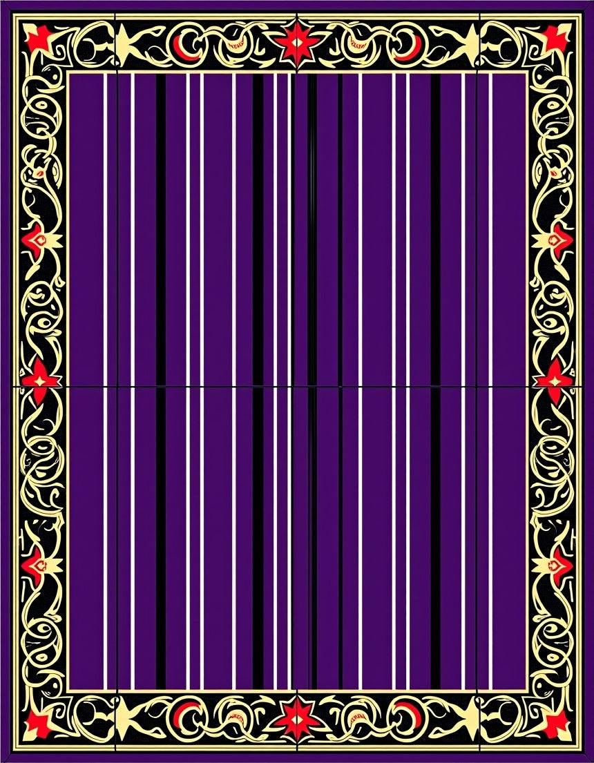 Bold Crimson Starry Bordered Stripes Rug