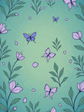 Whimsical Lavender Butterflies Meadow Rug