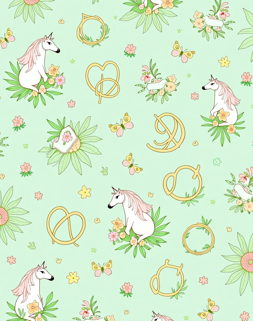 Whimsical Unicorn Butterflies Floral Wonder Rug