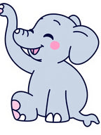 Happy Gray Elephant Baby Cute Rug