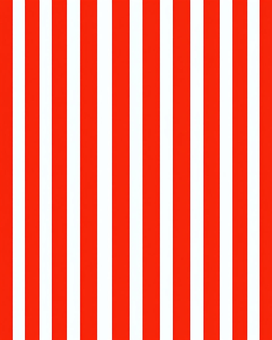 Bold Red White Vertical Stripe Rug