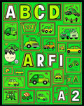 Retro Pop Art Cars Alphabet Collage Rug