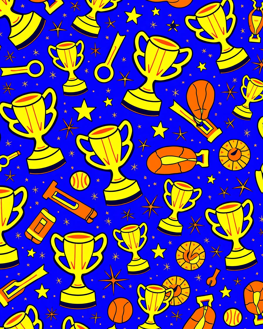Golden Trophy Starburst Blue Rug