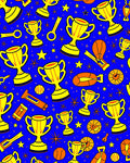 Golden Trophy Starburst Blue Rug