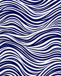 Midnight Blue Flowing Wave Lines Rug