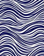 Midnight Blue Flowing Wave Lines Rug