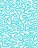 Cyan Abstract Organic Swirl Rug