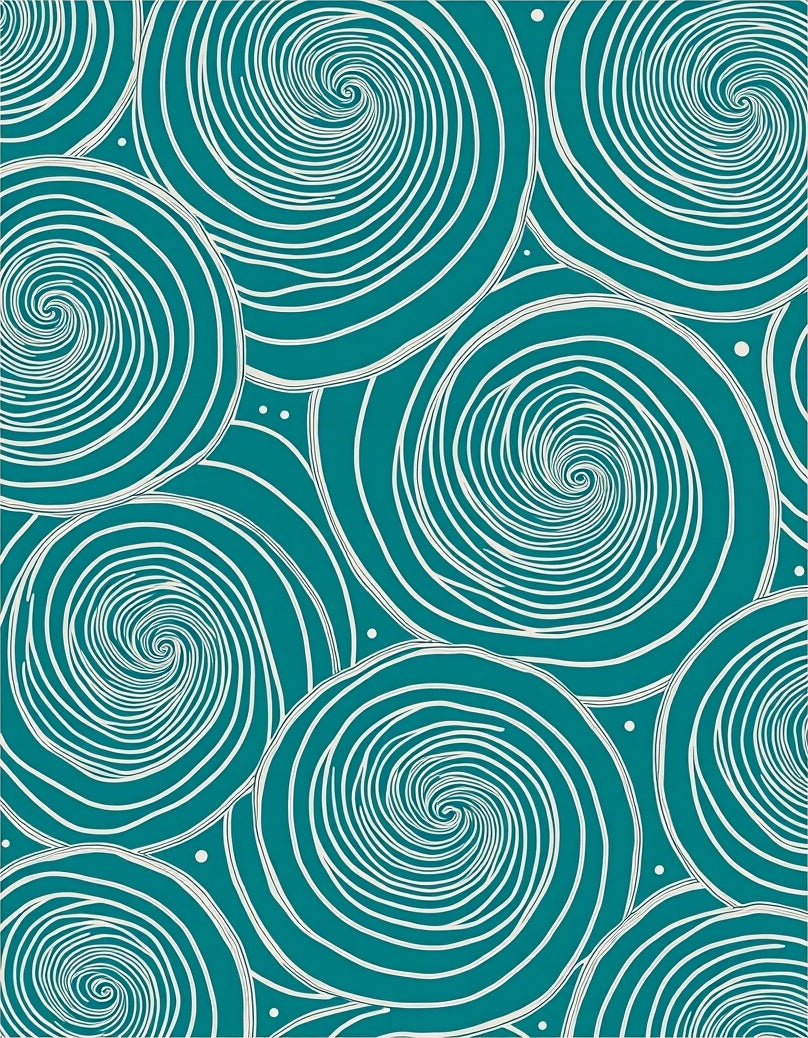 Teal Swirling Vortex Abstract Rug