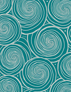 Teal Swirling Vortex Abstract Rug