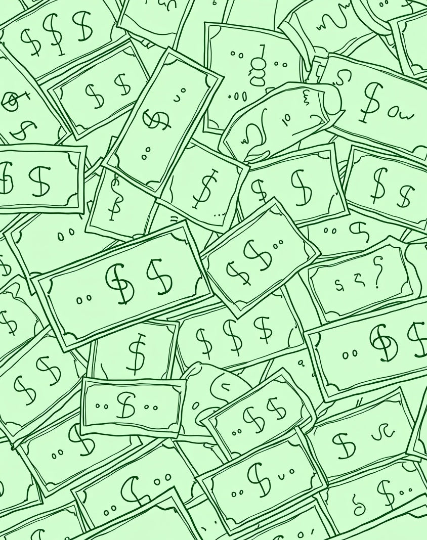 Green Dollar Bills Scatter Rug