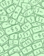 Green Dollar Bills Scatter Rug