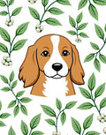 Friendly Beagle Amidst Greenery Rug