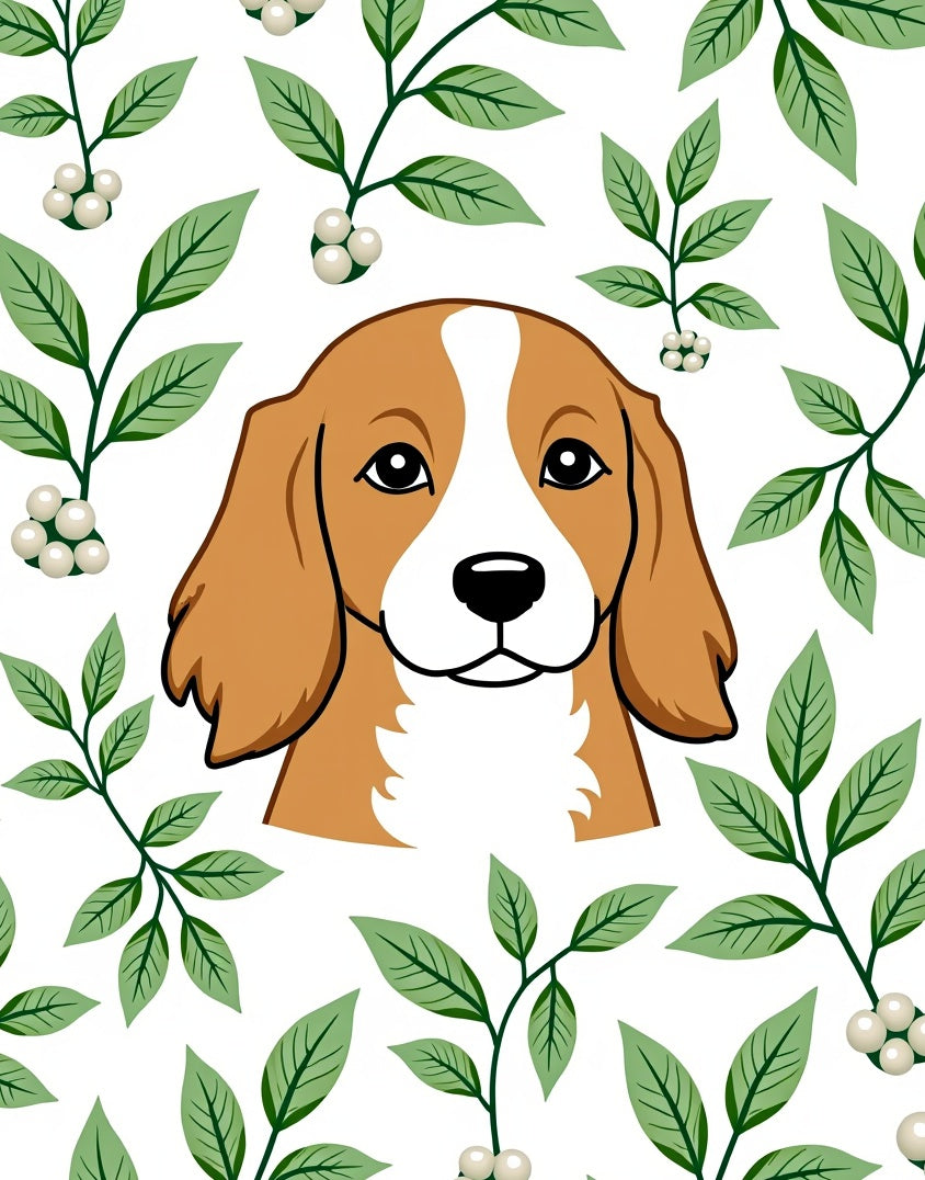 Friendly Beagle Amidst Greenery Rug