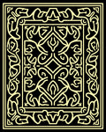 Cream Outline Baroque Floral Rug
