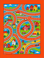 Playful Town Roads And Houses Rug