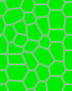 Lime Green Geometric Voronoi Cells Rug