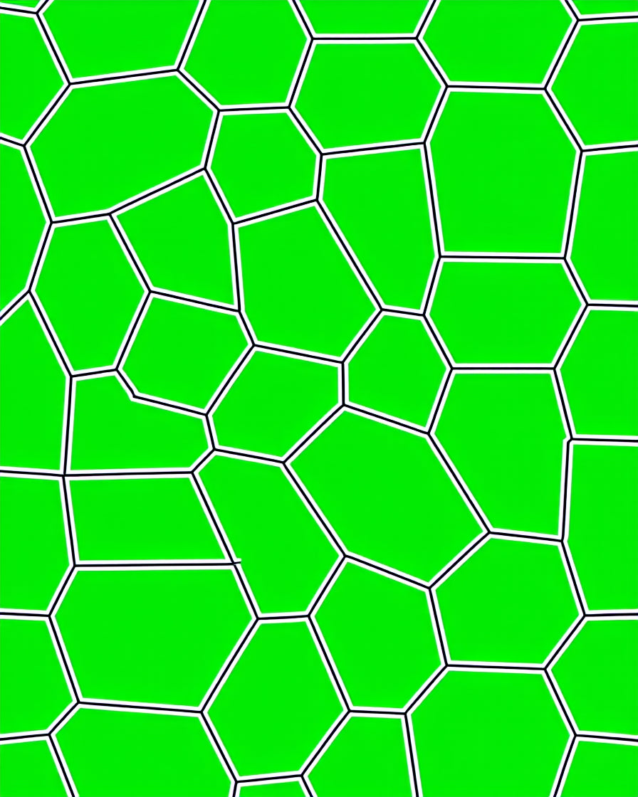 Lime Green Geometric Voronoi Cells Rug