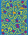 Blue Yellow Red Undersea Alphabet Rug