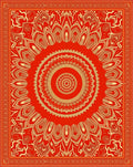 Radiant Golden Sunburst Mandala Rug