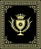 Black Golden Crest Laurel Wreath Rug
