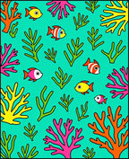 Coral Fish Turquoise Ocean Scene Rug