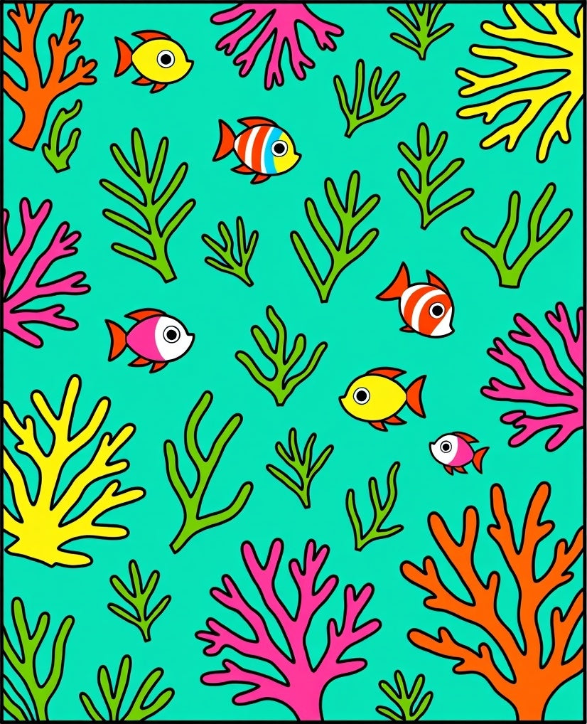 Coral Fish Turquoise Ocean Scene Rug