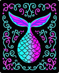Aqua Pink Mermaid Scales Swirls Rug
