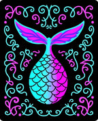 Aqua Pink Mermaid Scales Swirls Rug