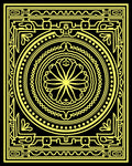 Golden Yellow Floral Mandala Border Rug