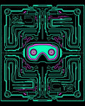 Neon Circuit Board VR Goggles Rug