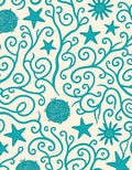 Aqua Starfish Swirl Botanical Collection Rug
