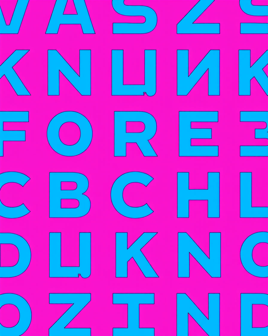 Bold Blue Alphabet On Pink Rug