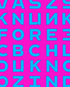 Bold Blue Alphabet On Pink Rug